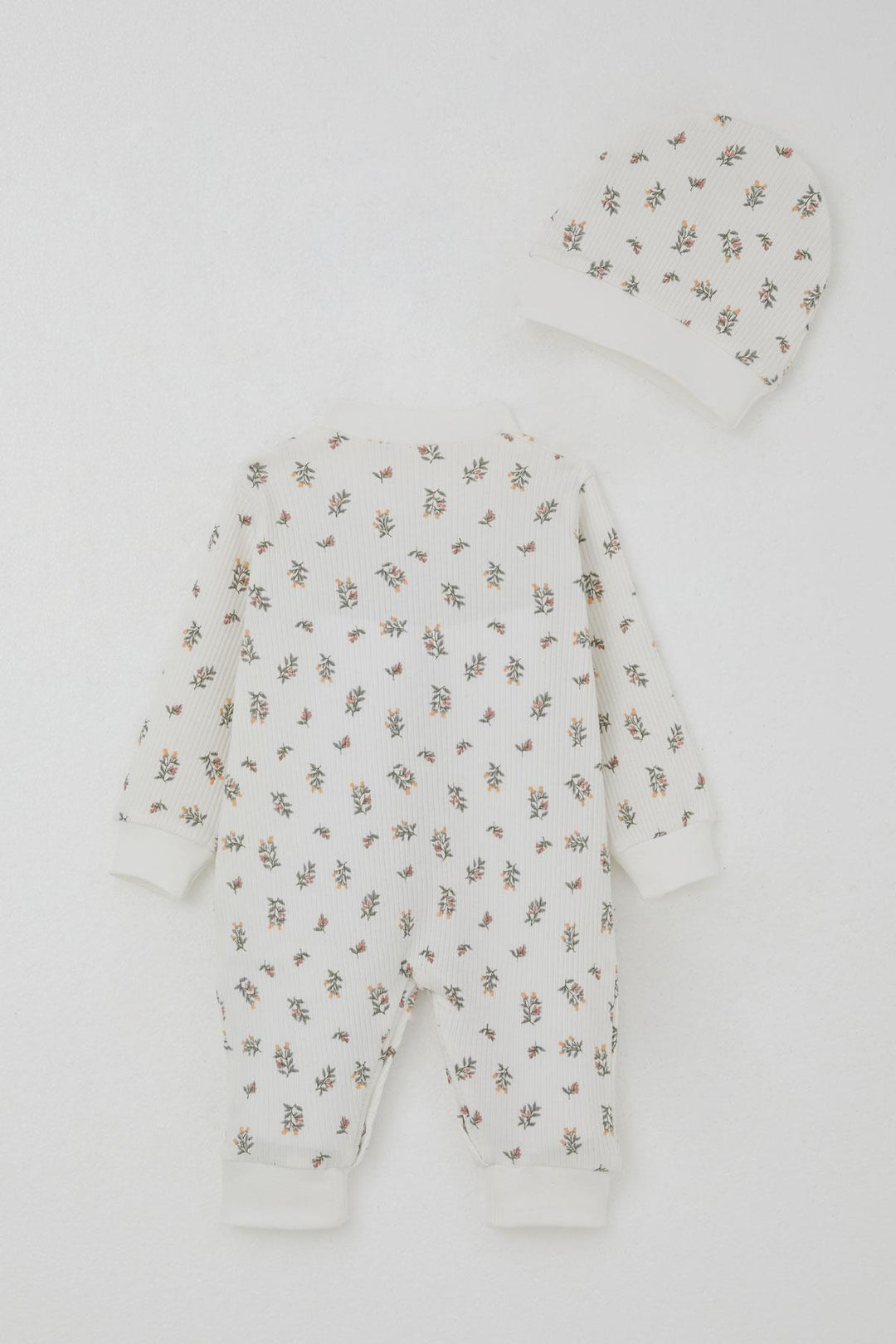 BRE Breeze Baby Girl Romper with Flower Pattern 0-6 Months, Ecru - Tivoli