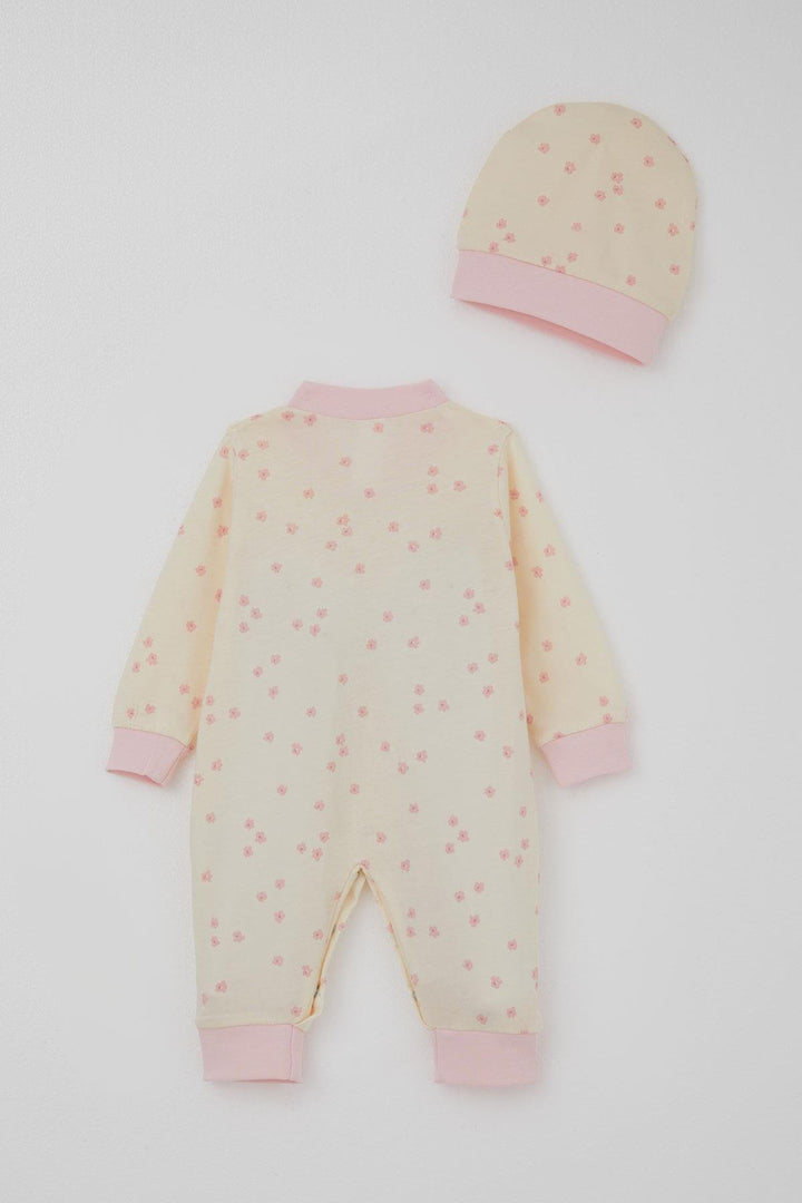 BRE Breeze Baby Girl Romper with Flower Pattern 0-6 Months, Cream - Delicias