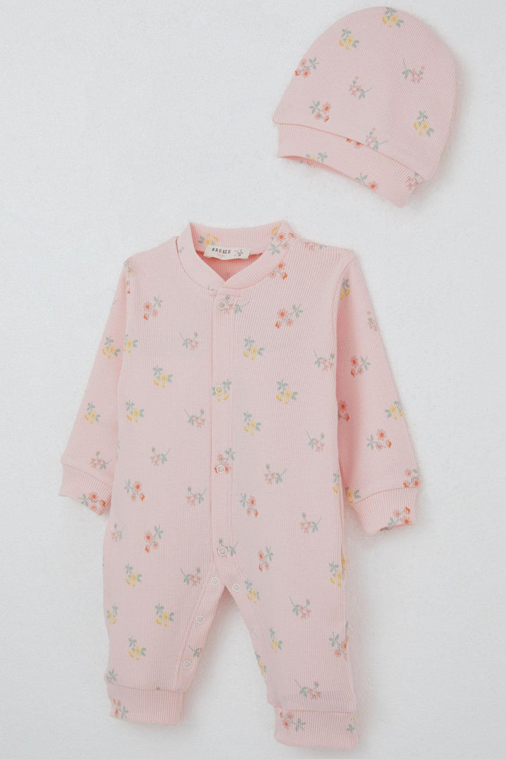 BRE Breeze Baby Girl Romper Flower Patterned 0-6 Months, Pink - Huatusco
