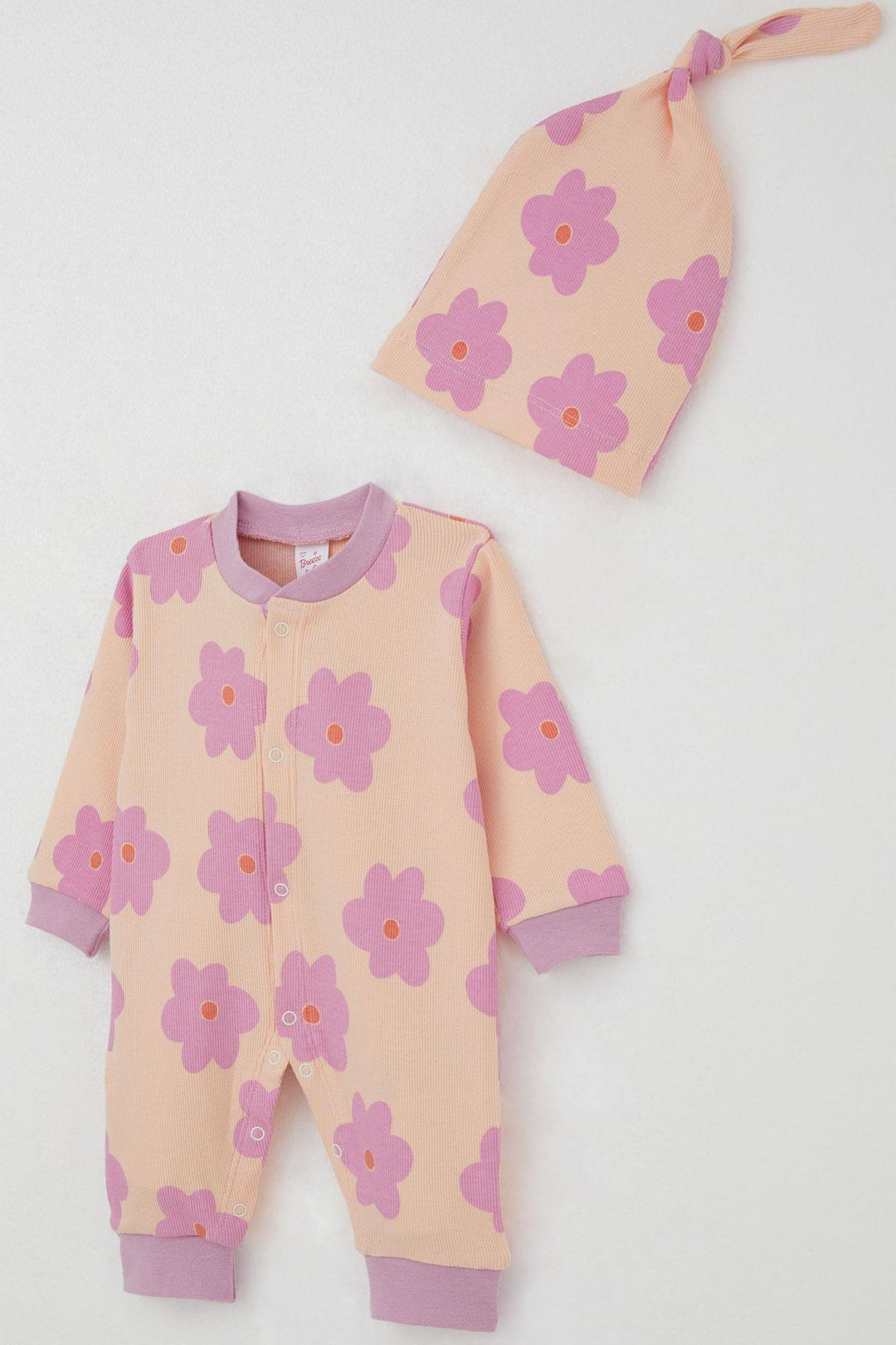BRE Breeze Baby Girl Romper Flower Patterned 0-6 Months, Salmon - La Courneuve