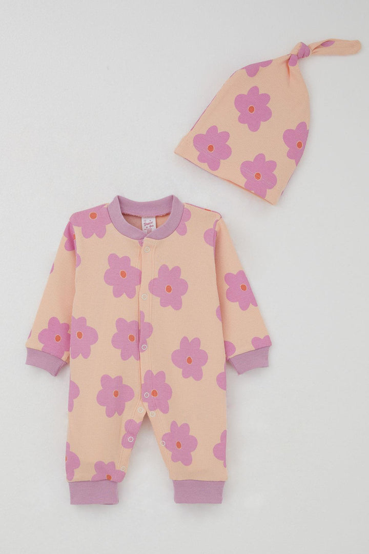 BRE Breeze Baby Girl Romper Flower Patterned 0-6 Months, Salmon - La Courneuve