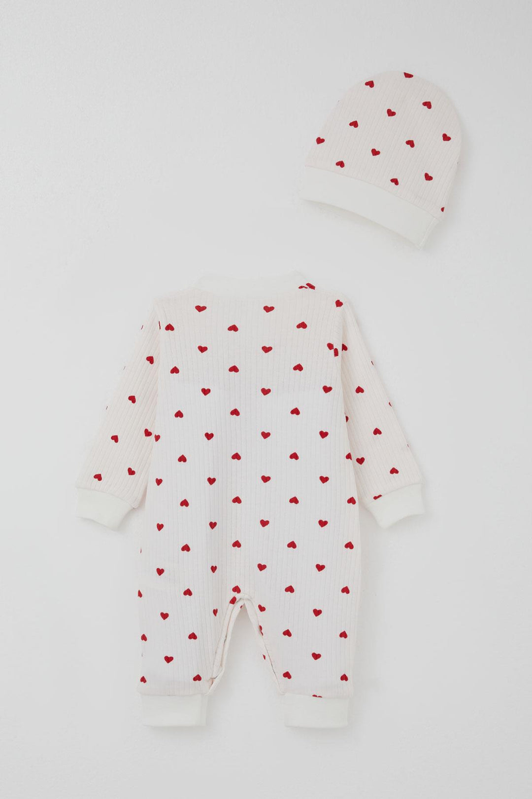 BRE Breeze Baby Girl Romper with Heart Pattern 0-6 Months, Ecru - Richfield