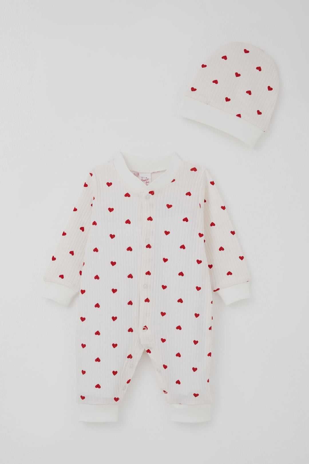 BRE Breeze Baby Girl Romper with Heart Pattern 0-6 Months, Ecru - Richfield