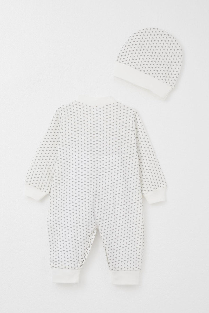 BRE Breeze Baby Girl Romper with Tiny Heart Pattern 0-6 Months, White - Pervomaisk