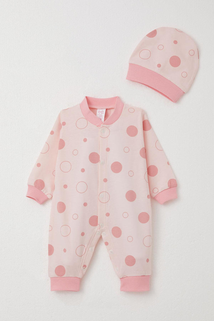 BRE Breeze Baby Girl Romper Point Patterned 0-6 Months, Powder - Hacienda Heights