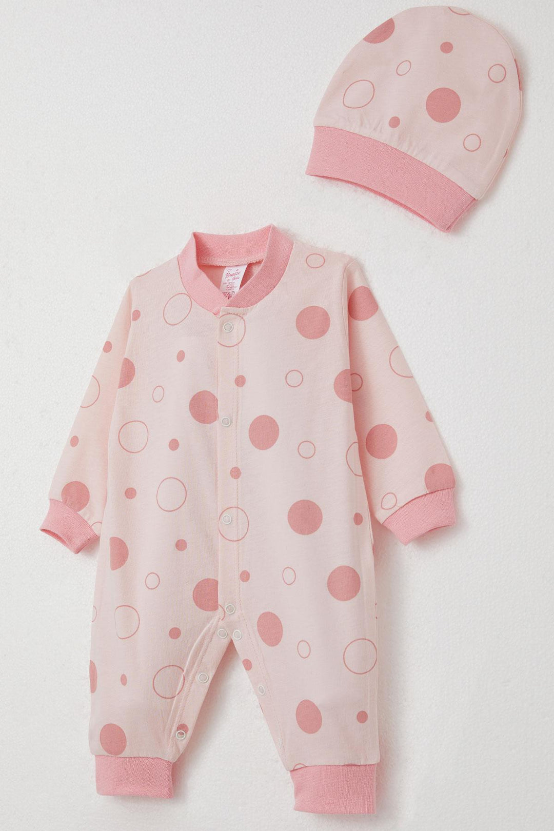 BRE Breeze Baby Girl Romper Point Patterned 0-6 Months, Powder - Hacienda Heights