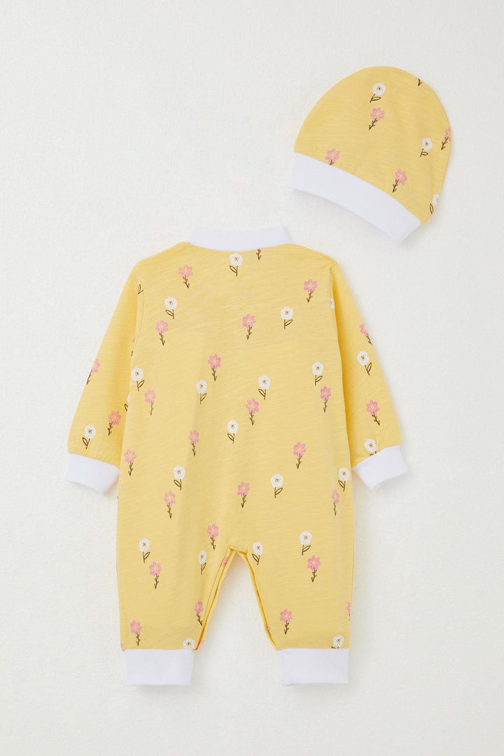 BRE Breeze Baby Girl Romper Colorful Flower Patterned 0-6 Months, Yellow - Moncalieri