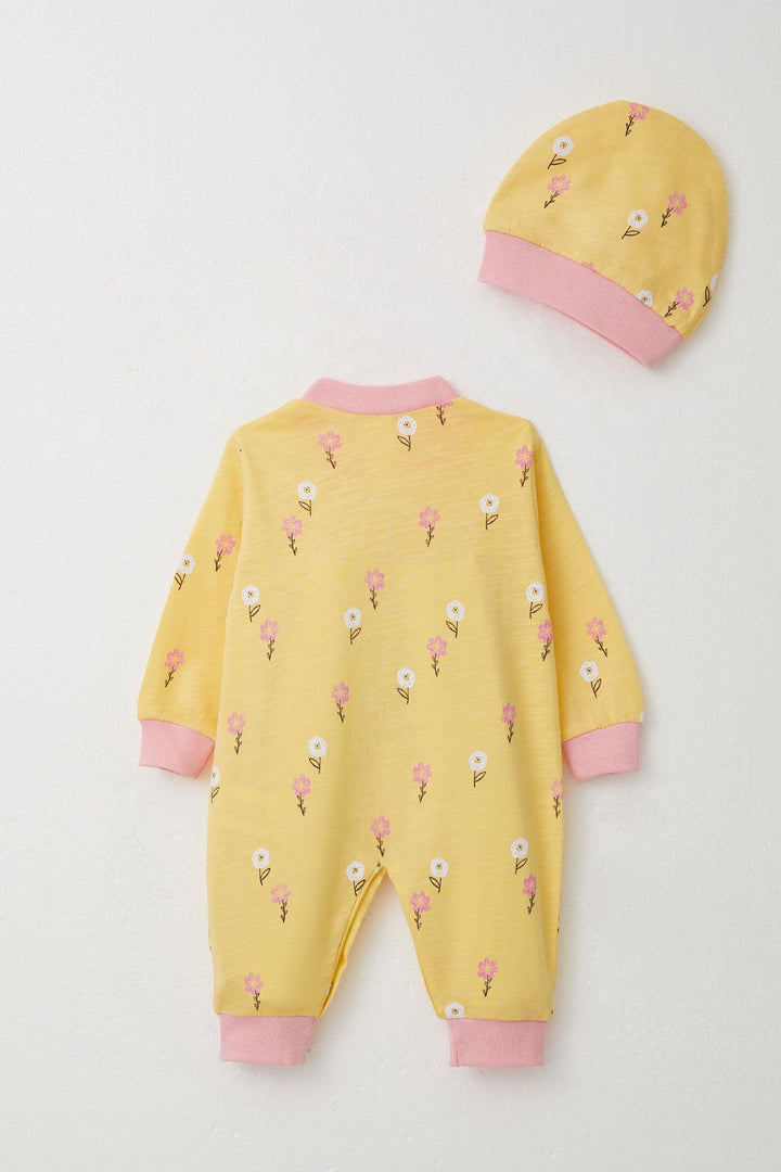 BRE Breeze Baby Girl Romper Colorful Flower Patterned 0-6 Months, Yellow - Murrieta