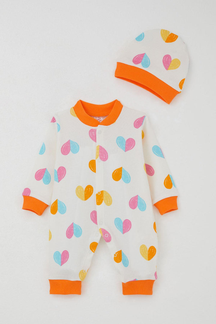 BRE Breeze Baby Girl Romper Colorful Heart World 0-6 Months, Ecru - Schorndorf