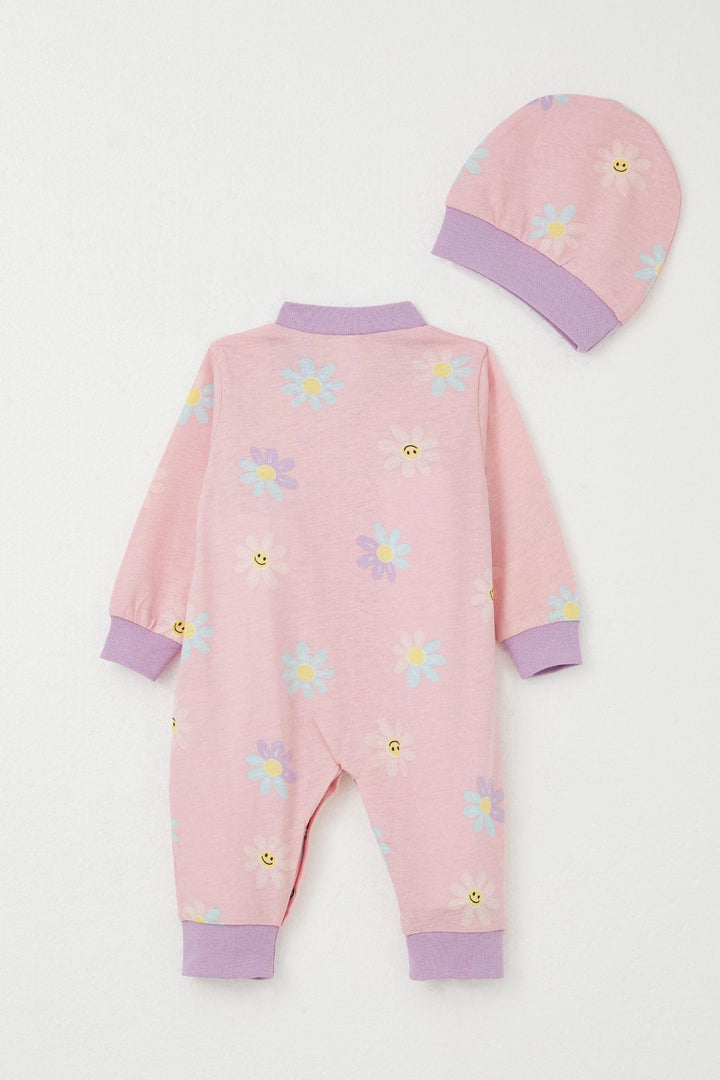 BRE Breeze Baby Girl Romper Colorful Daisy Patterned 0-6 Months, Pink - Cascais