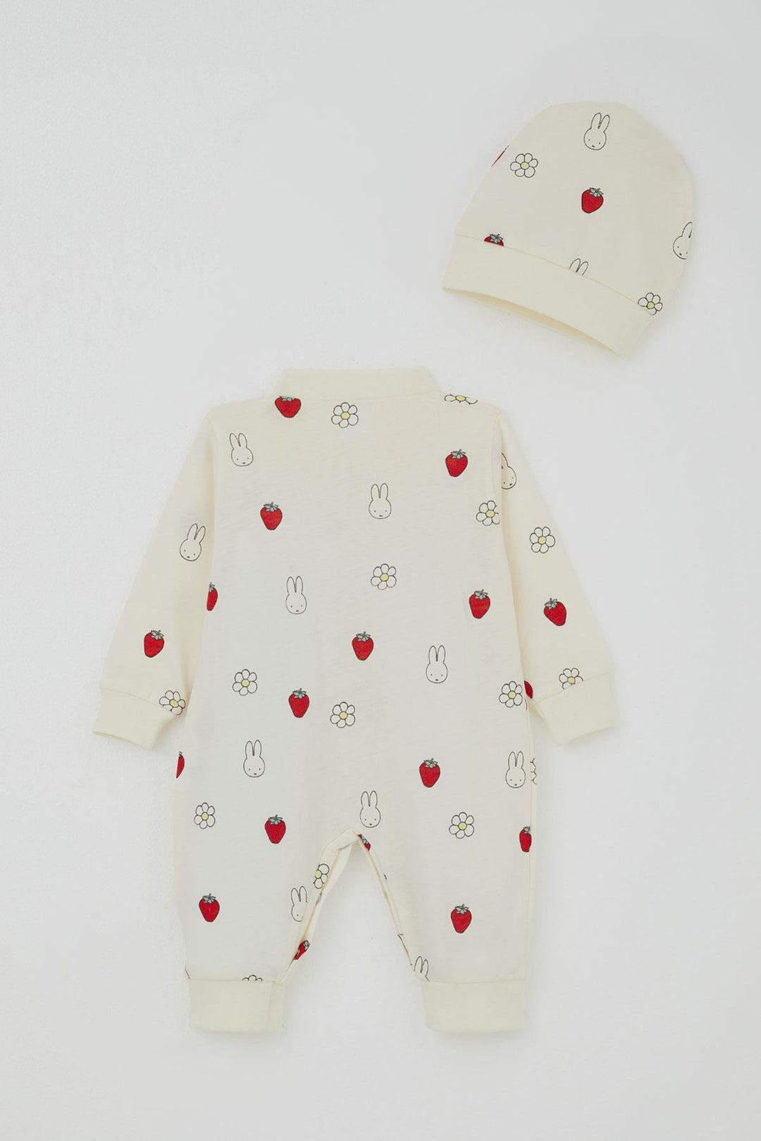 BRE Breeze Baby Girl Romper Cute Bunny & Strawberry Patterned 0-6 Months, Ecru - Juan Rodríguez Clara