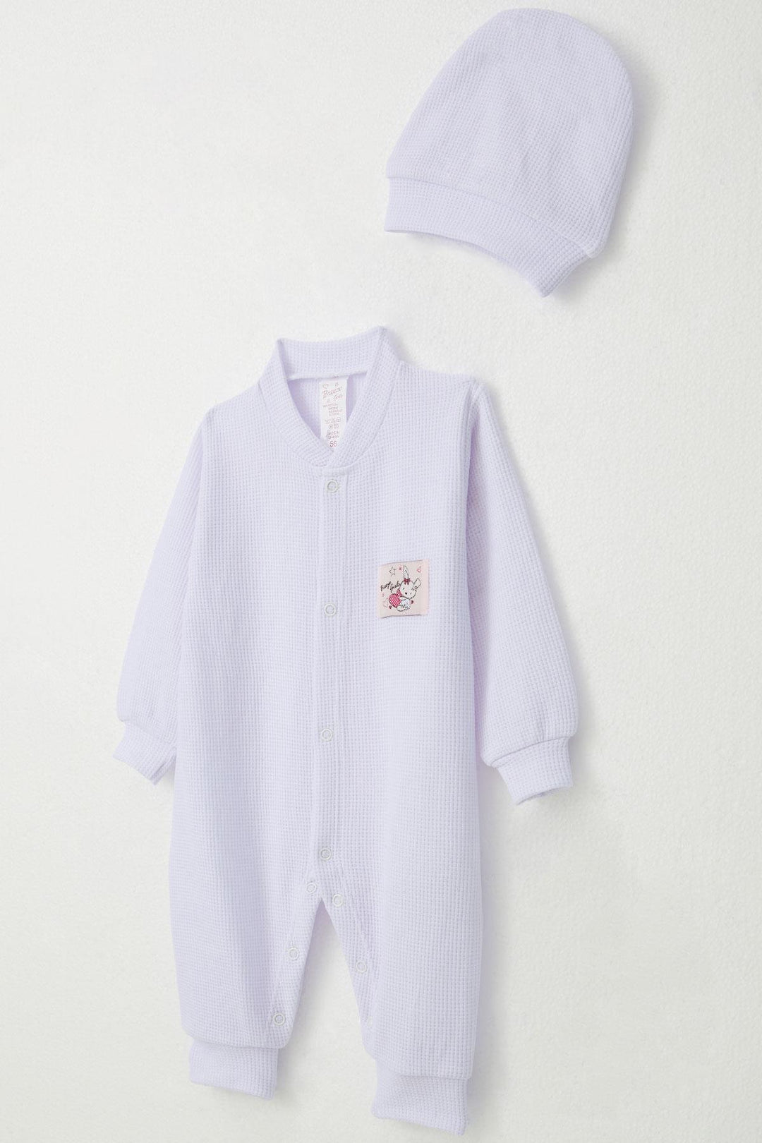 BRE Breeze Baby Girl Romper Cute Bunny Embroidered 0-6 Months, Light Purple - Perote