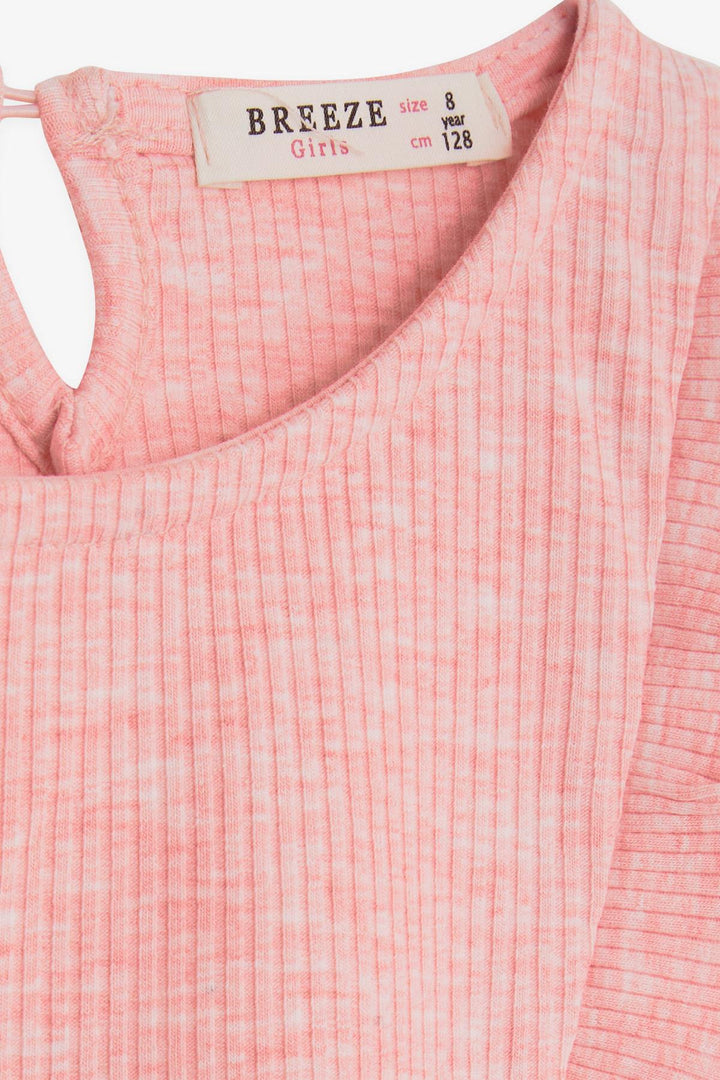 BRE Breeze Girl Baby Long Sleeve Dress with Frilled Tulle Shoulder 4-8 Years, Salmon Melange - Tultitlán de Mariano Escobedo