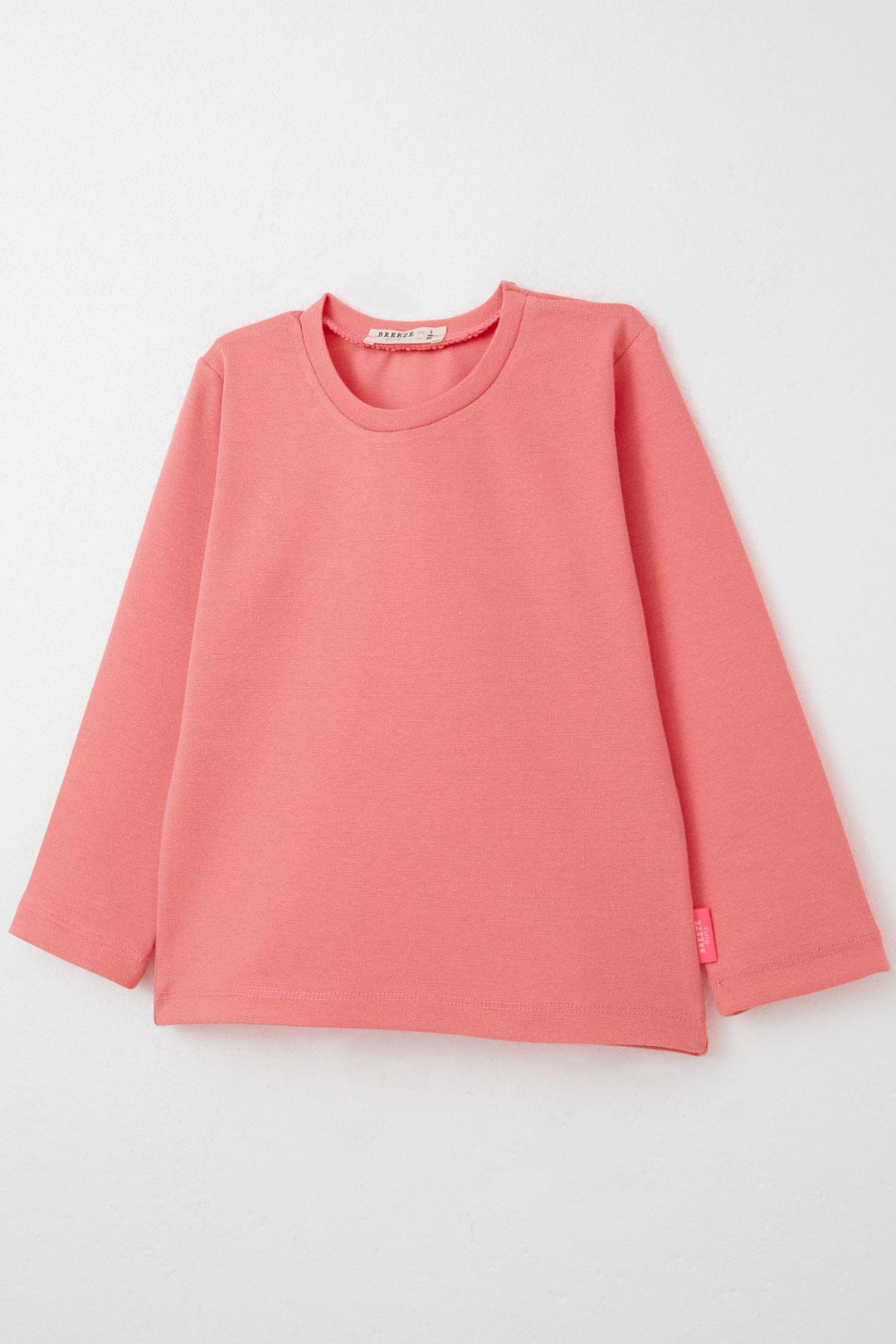 BRE Breeze Girl Baby Long Sleeve T-Shirt Basic 9 Months-3 Years, Coral - Newton
