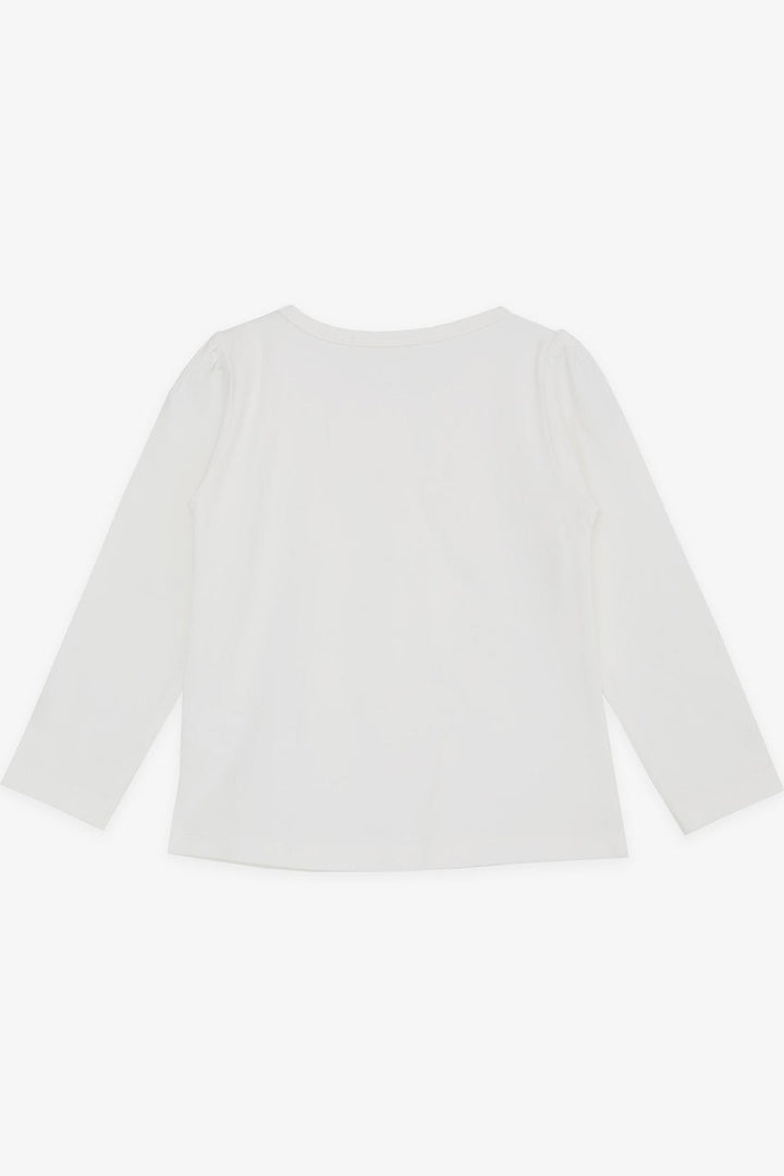 BRE Breeze Girl Baby Long Sleeve T-Shirt with Lace Bow 6 Months-8 Years, Ecru - Stanton