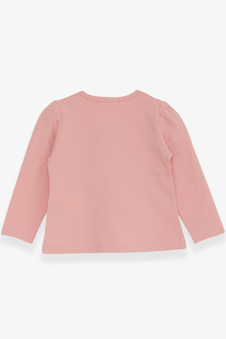 BRE Breeze Baby Girl Long Sleeve T-Shirt with Cat Print 9 Months-3 Years, Salmon - Independence