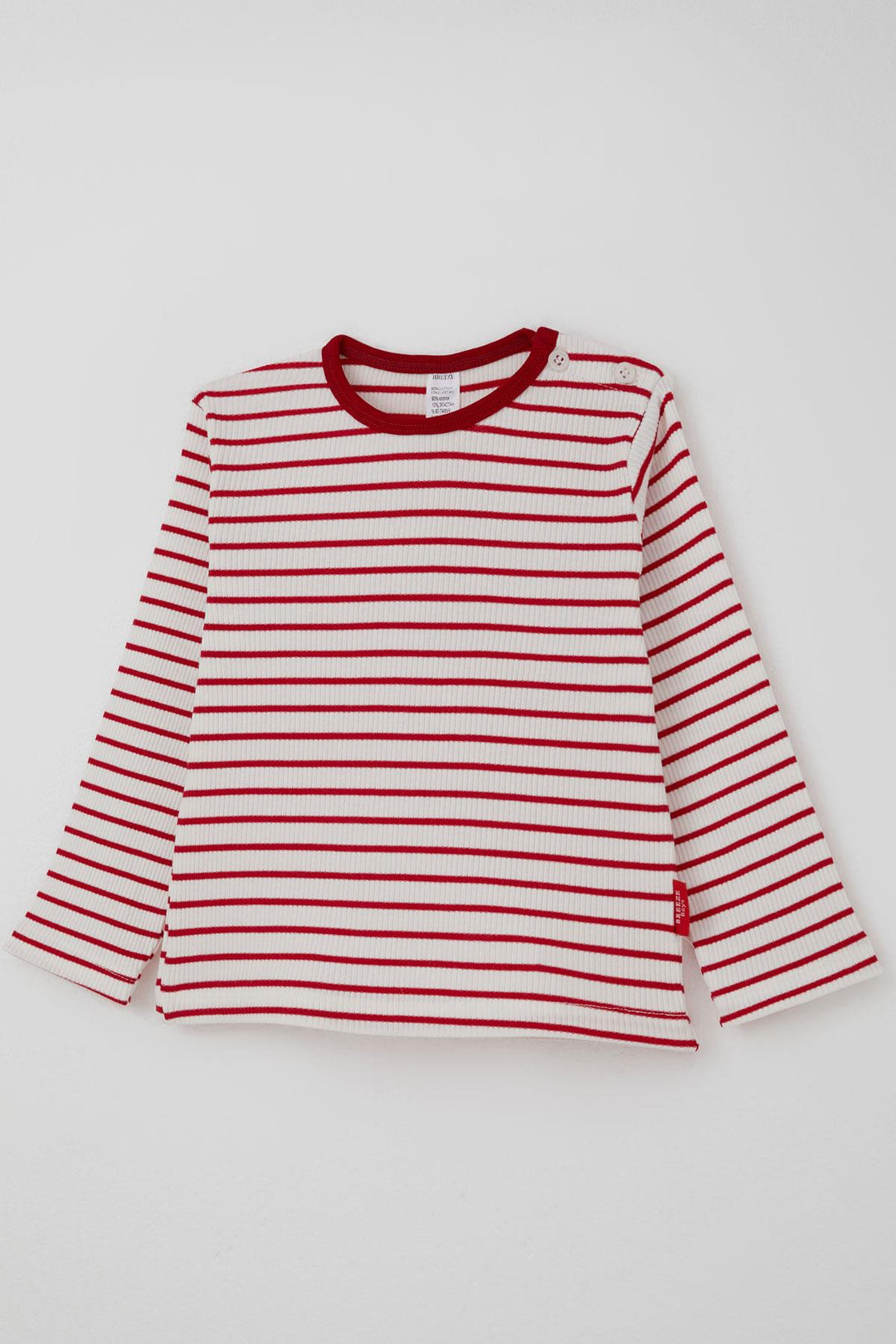 BRE Breeze Kız Bebek Uzun Kollu Tişört Patlı Çizgili 9 Ay-3 Yaş, Beyaz - Manresa