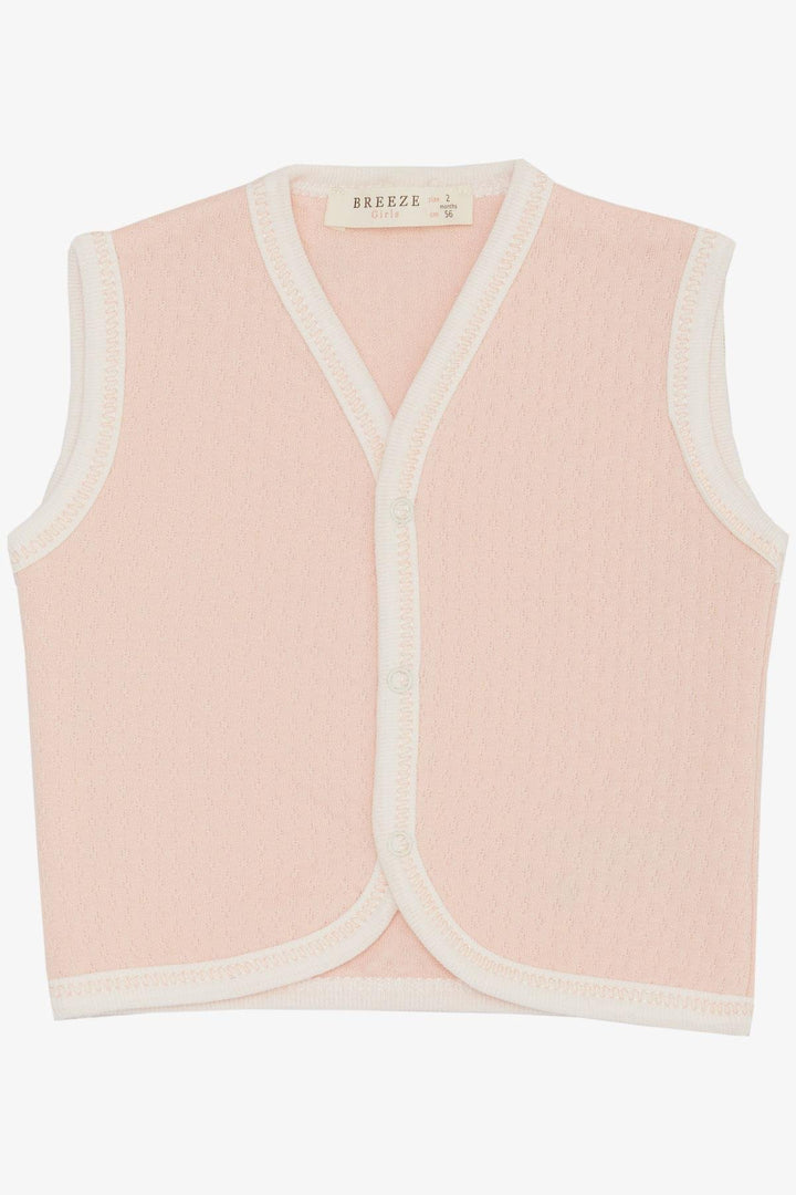 BRE Breeze Baby Girl Vest with Snap Patterned 0-9 Months, Salmon - Chelsea