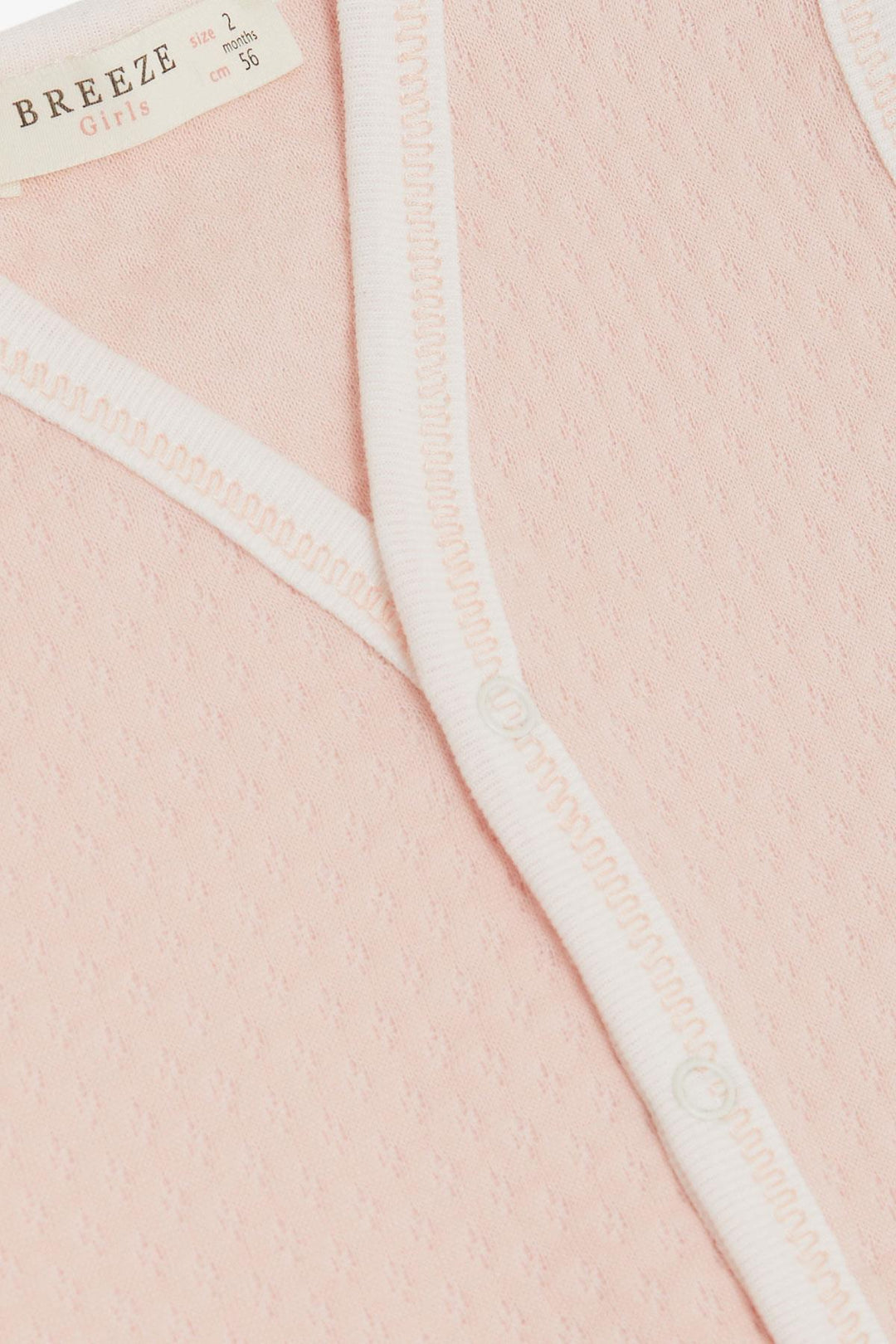 BRE Breeze Baby Girl Vest with Snap Patterned 0-9 Months, Salmon - Chelsea