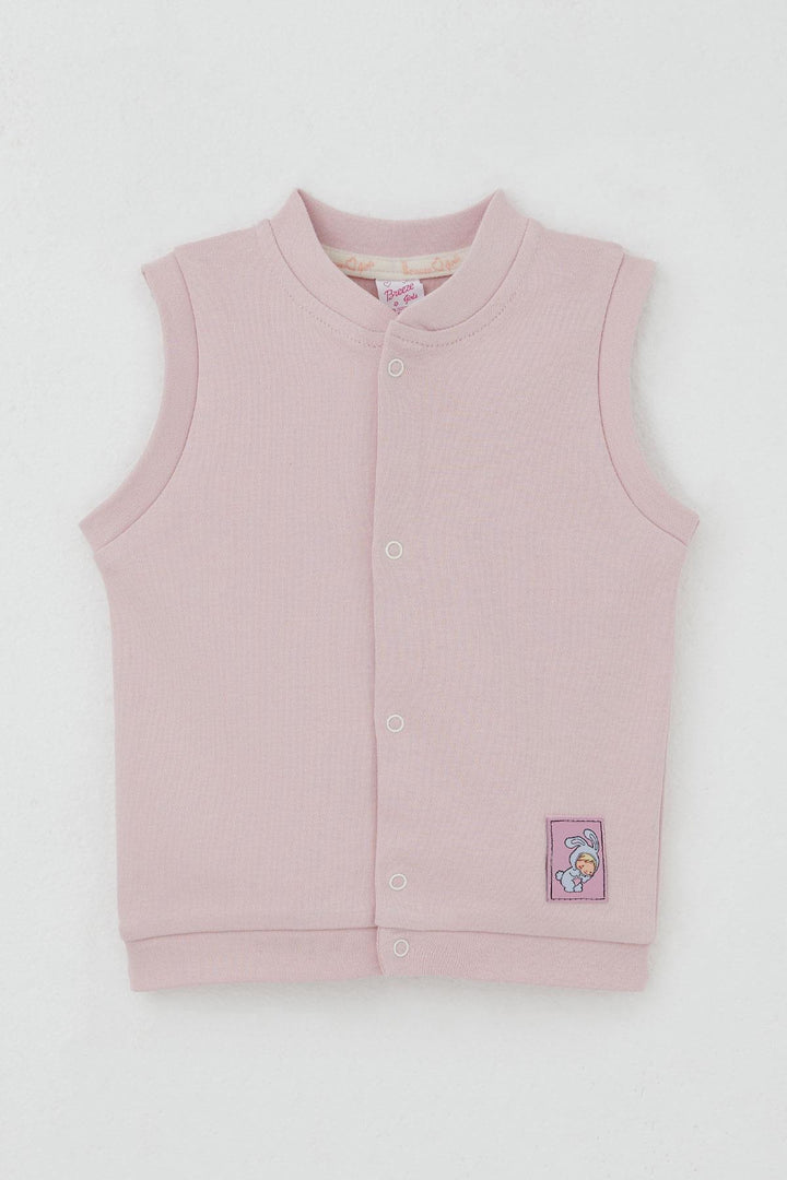 BRE Breeze Baby Girl Vest with Snap Cute Bunny Embroidered 4 Months Year, Pink - Douglasville