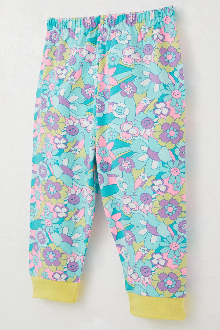 BRE Breeze Baby Girl Bodysuit 3-Piece Set Spring Themed Flower Patterned 4 Months Year, Aqua Green - Peterborough