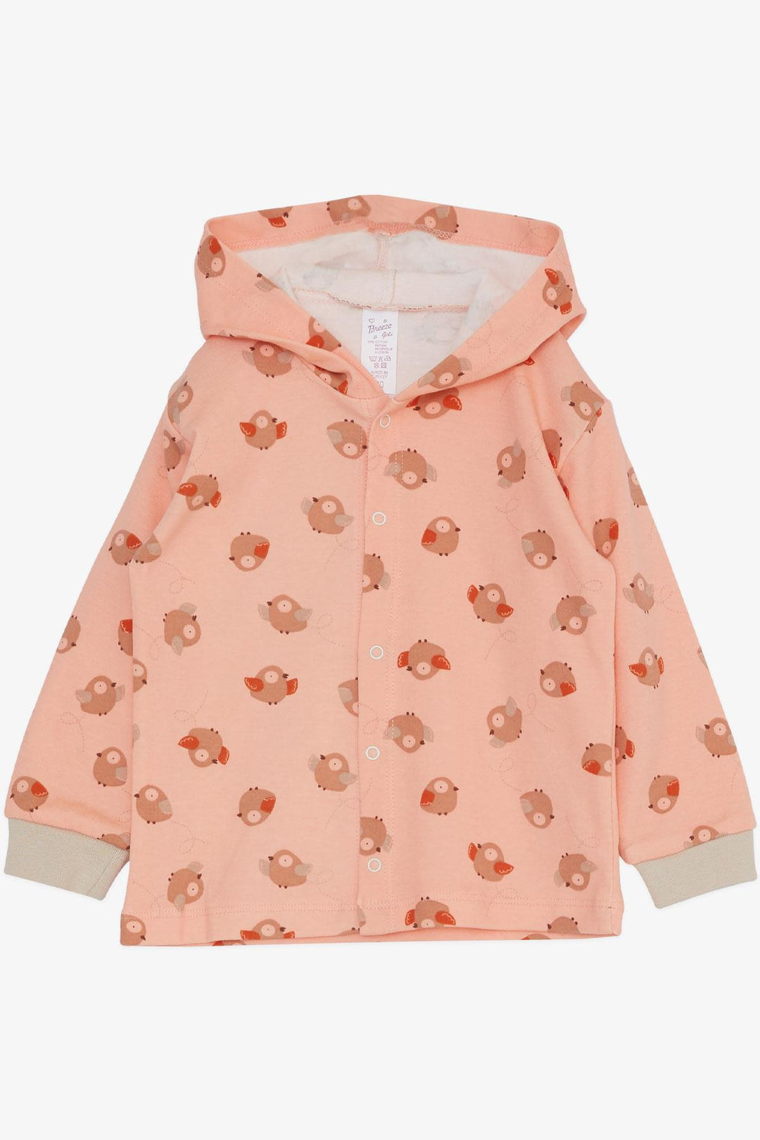 BRE Breeze Baby Girl Bodysuit 3-Piece Set لطيف الطيور منقوشة 4 أشهر سنة، سالمون - لوس أنجلوس