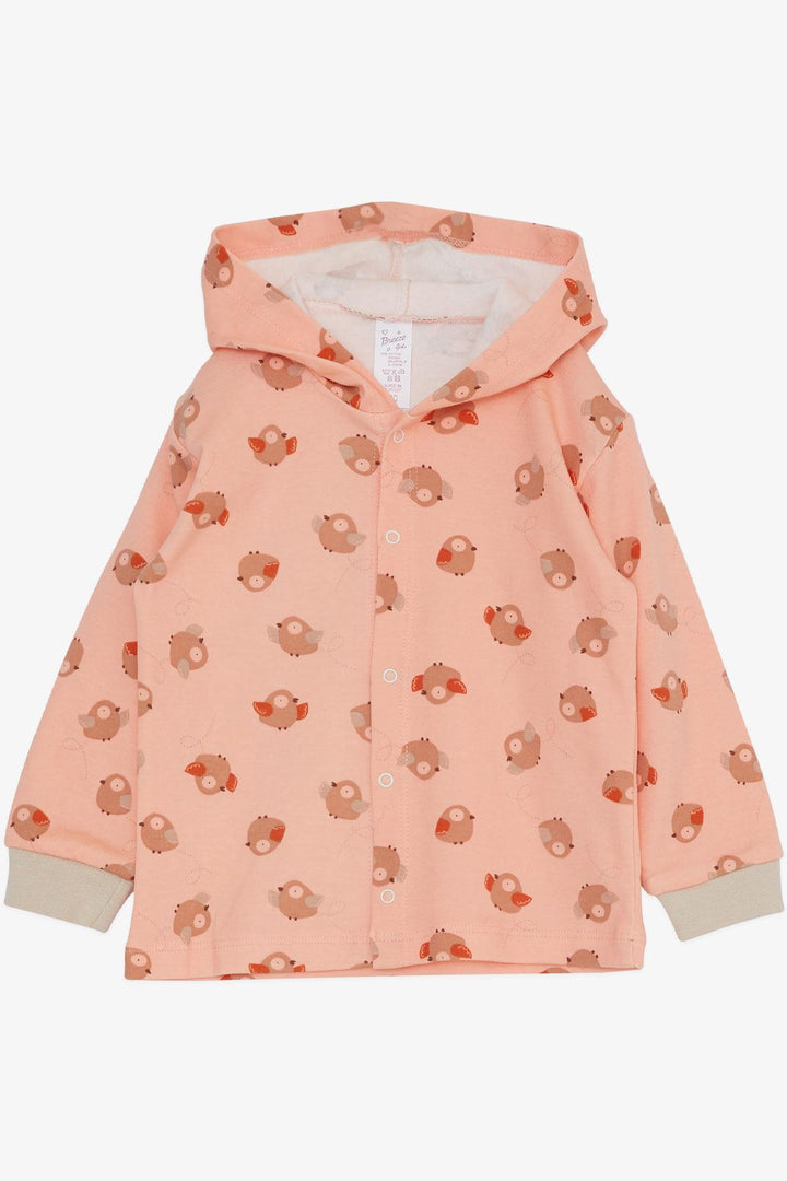 BRE Breeze Baby Girl Bodysuit 3-Piece Set لطيف الطيور منقوشة 4 أشهر سنة، سالمون - لوس أنجلوس