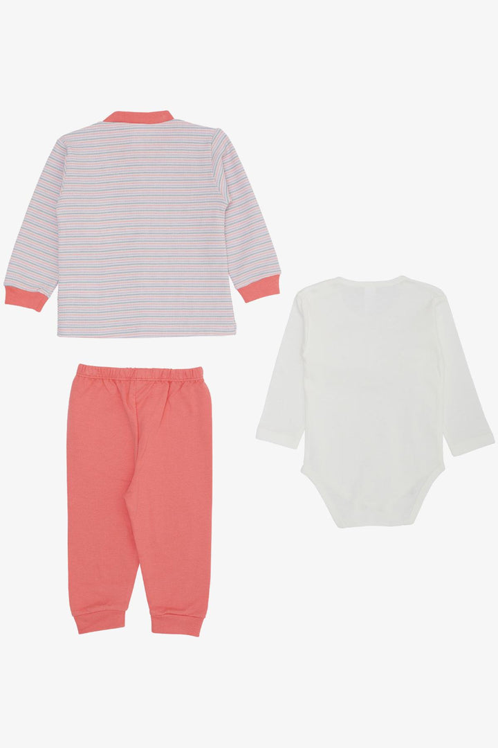 BRE Breeze Baby Girl Bodysuit 3-Piece Set لطيف طفل الدب المطرز 4 أشهر سنة، مختلط الألوان - سان دييغو