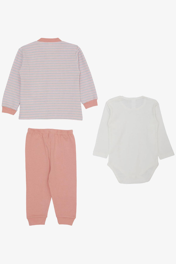 BRE Breeze Baby Girl Bodysuit 3-Piece Set لطيف طفل الدب المطرز 4 أشهر سنة، مختلط الألوان - Hoogvliet