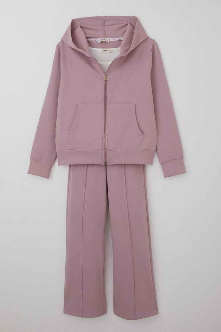 BRE Breeze Girl Child 3-Piece Pantsuit with Hood 94 Years, Lilac - The Hague