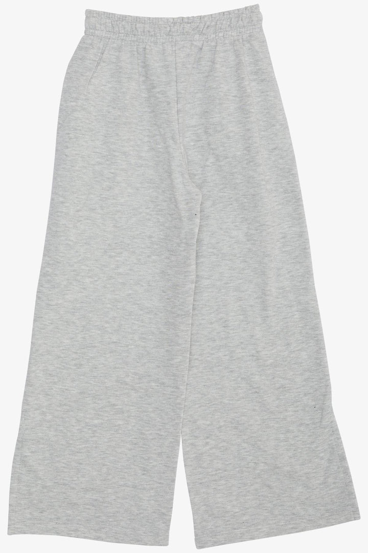 BRE Breeze Girl Child Wide Leg Slit Lace-Up Accessorized Pocketed 82 Years, Light Grey Melange - Newbury