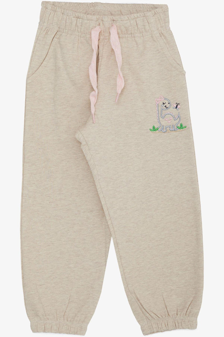 BRE Breeze Girl Child Bottom لطيف ديناصور وفراشة مطرزة مطبوعة 1-4 سنوات، بيج ميلانج - ستوففيل