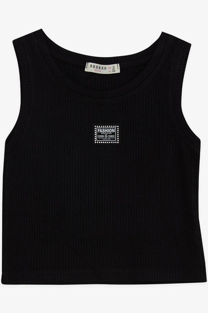 BRE Breeze Girl's Sleeveless T-Shirt with Stone Embellishments 94 Years, Black - Castellón de la Plana