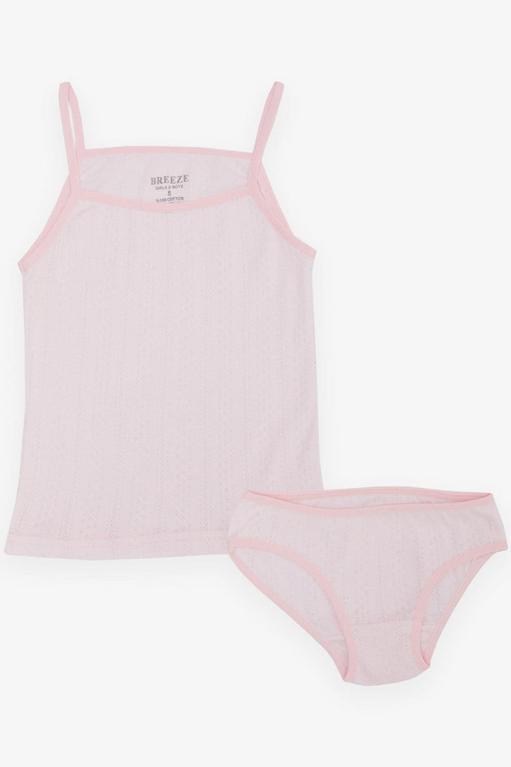 BRE Breeze Girl's Tank Top & Panties Set Jacquard 31 Years, Pink - Maidstone