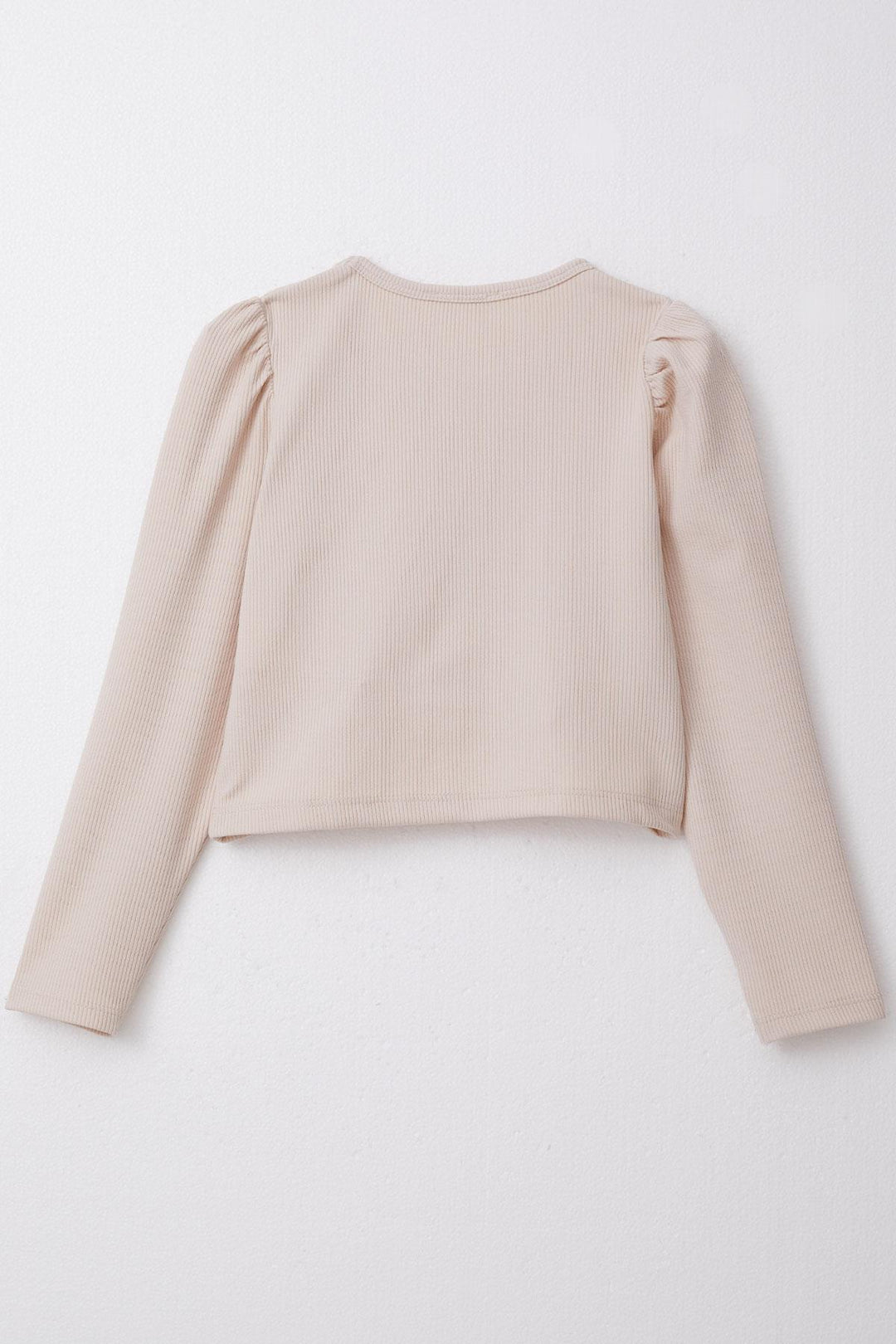 BRE Breeze Girl's Blouse with Bow-Like Belly Decollete Detail, Beige, 84 Years - Saint-Nazaire