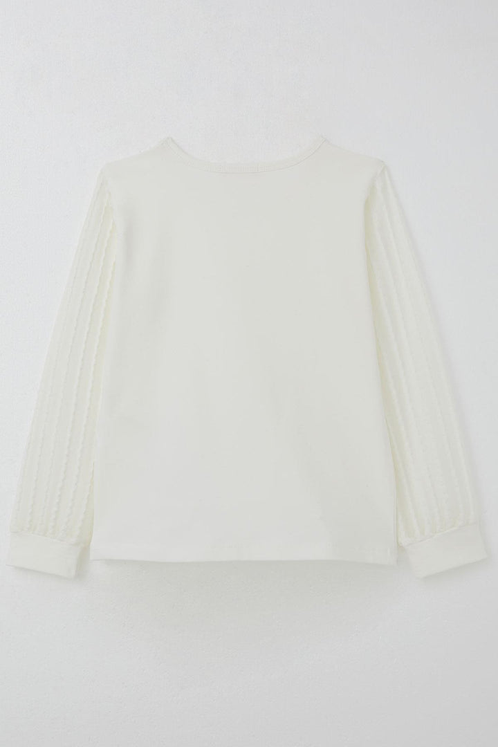 BRE Breeze Girl's Blouse with Tulle Sleeves, 82 Years, Ecru - Peterborough