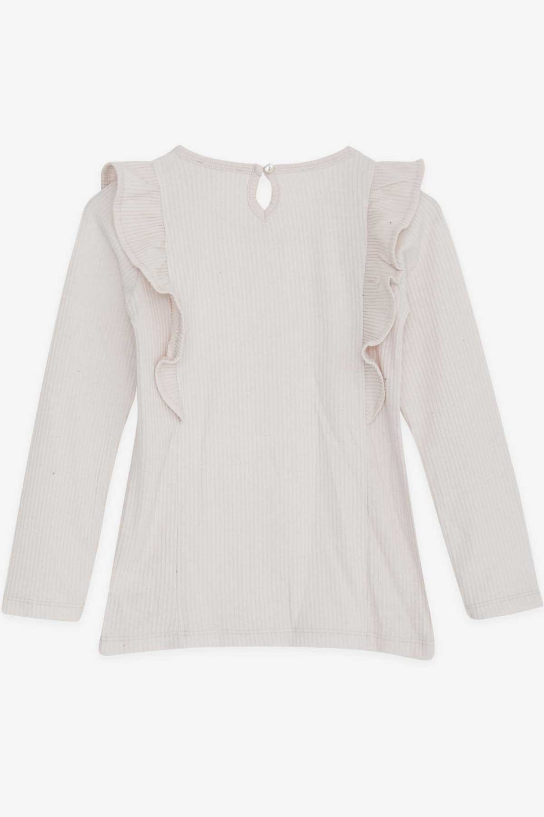 BRE Breeze Girl's Blouse with Ruffled Shoulders, 4-8 Years, Beige - Lévis