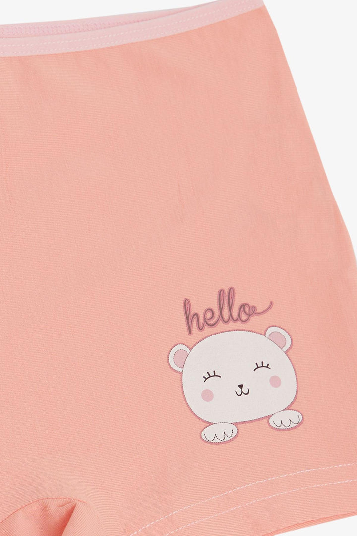 BRE Breeze Girl's Boxer Cute Bear Printed 51 Years, Salmon - Moerdijk