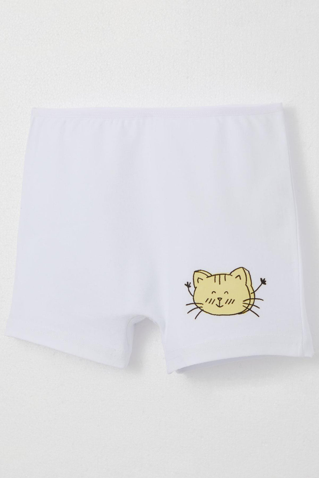 BRE Breeze Girl's Boxer Cute Kitty Printed, 51 Years, White - Padova