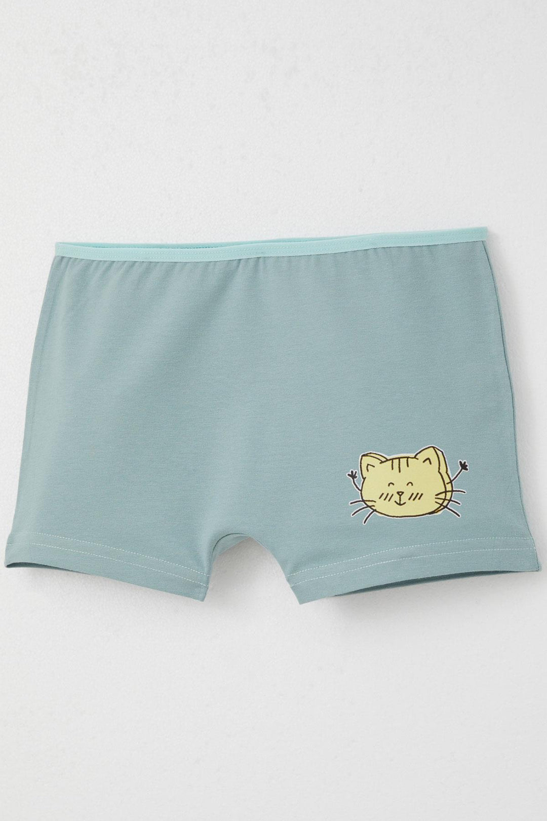BRE Breeze Girl's Boxer Cute Kitty Printed 51 Years, Mint Green - Krefeld