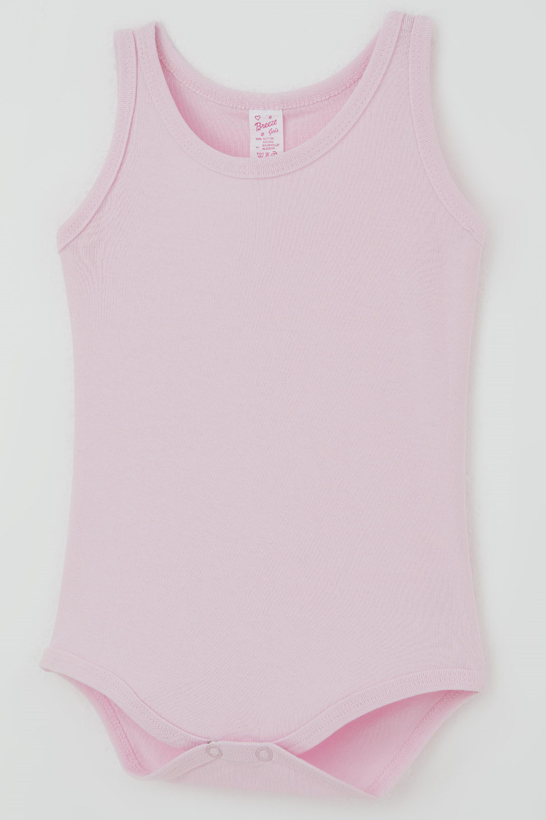 BRE Breeze Kız Çocuk Çıtçıtlı Atlet Zıbın Body Basic 1-3 Yaş , Pembe - Kempten