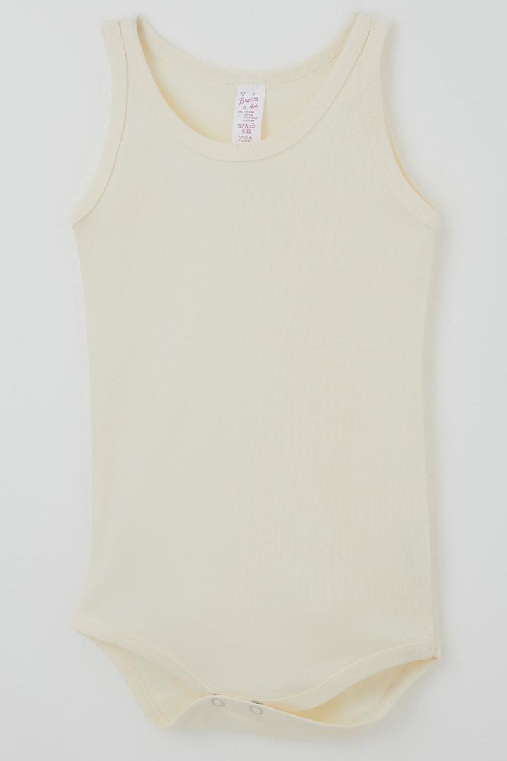 BRE Breeze Kız Çocuk Çıtçıtlı Atlet Zıbın Body Basic 1-3 Yaş , Krem - Empalme