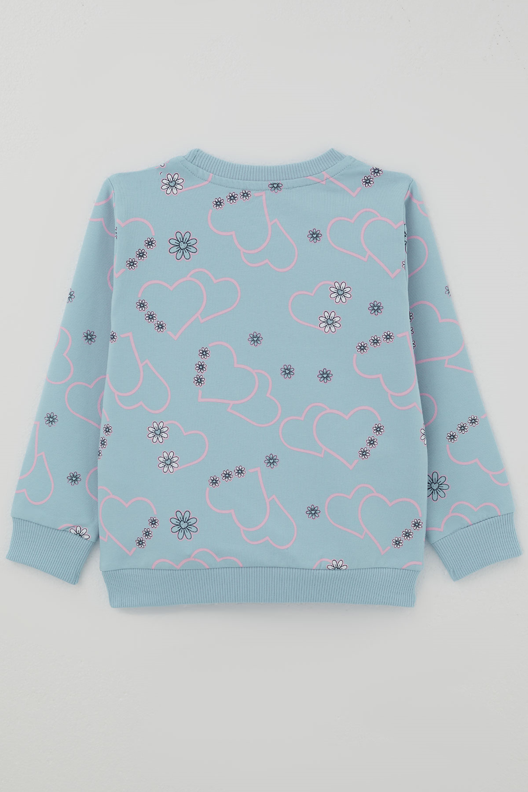 BRE Breeze Kız Çocuk Cool Sweatshirt Çiçek Desenli Kalpli 3-8 Yaş , Açık Mavi - Tlapa de Comonfort