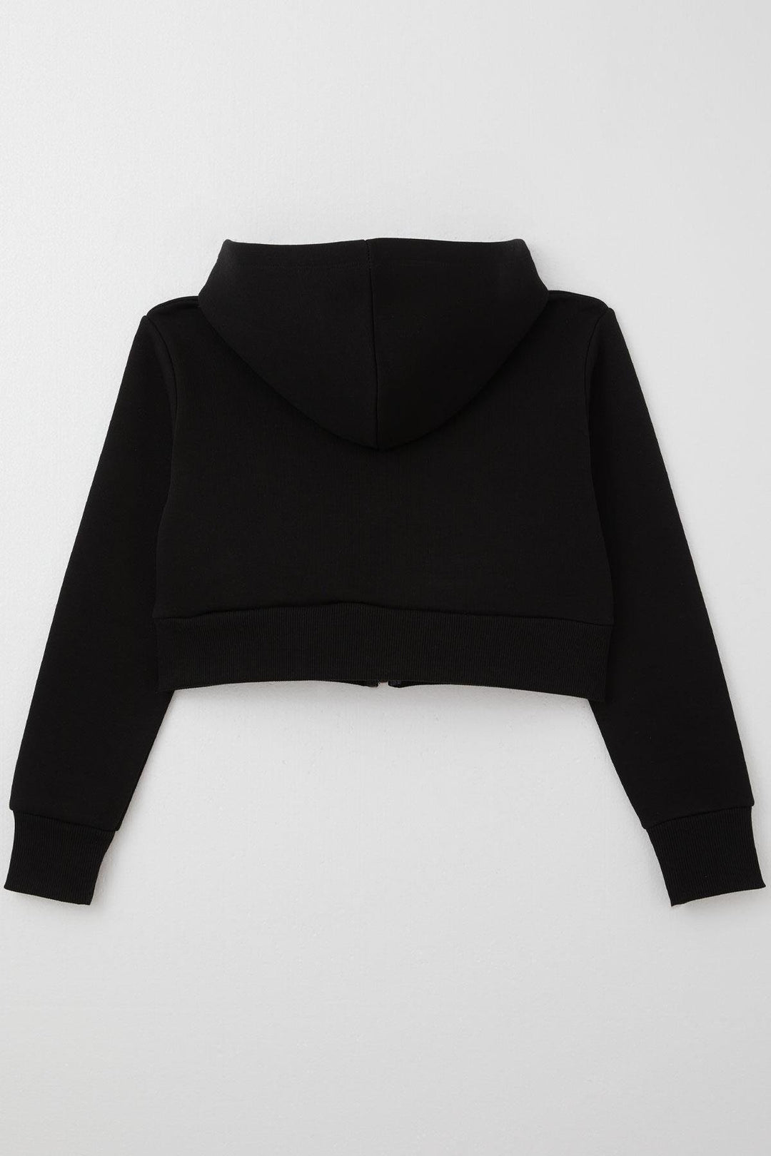 BRE Breeze Girl Child Crop Hoodie with Zipper Hood 84 Years, Black - Barreiro
