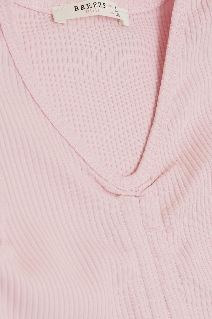 BRE Breeze Girl Child Crop Top with Straps Ruffled 84 Years, Pink - Pessac