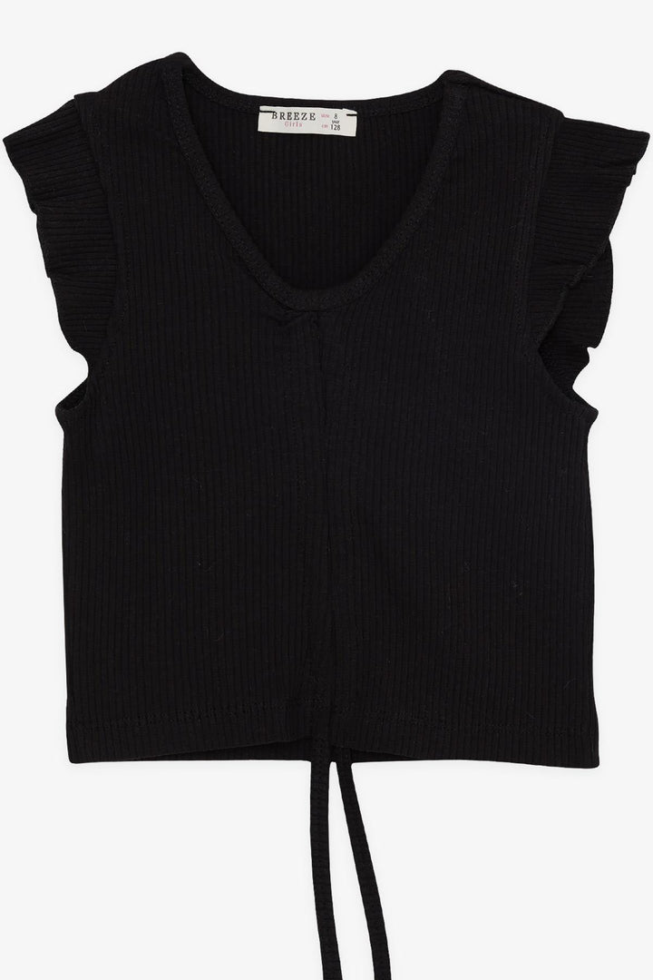BRE Breeze Girl Child Crop Top with Straps and Frills, 84 Years, Black - Inver Grove Heights