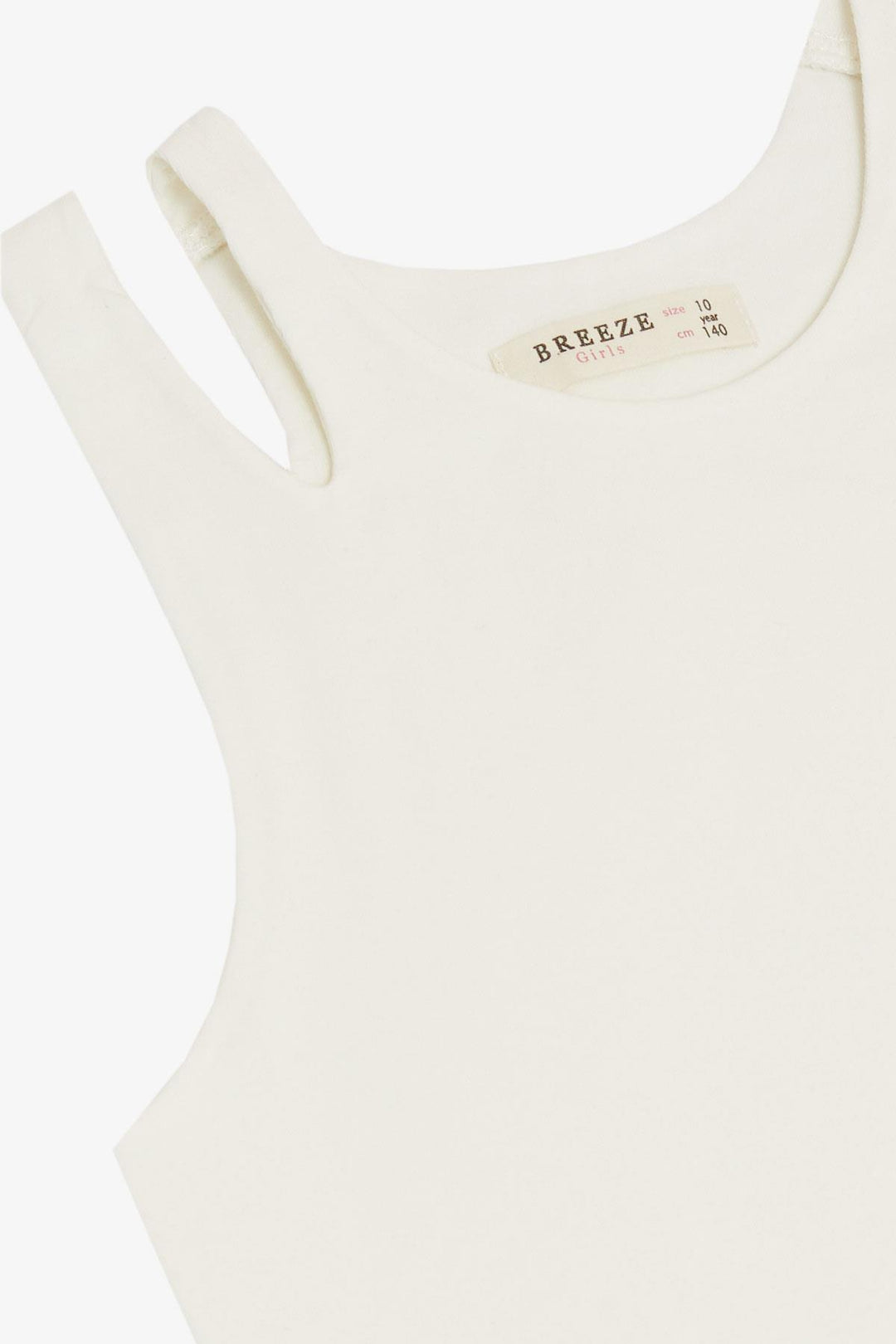 BRE Breeze Girl Child Crop Top Double Strap Shoulder Detail 96 Years, Ecru - Charlotte