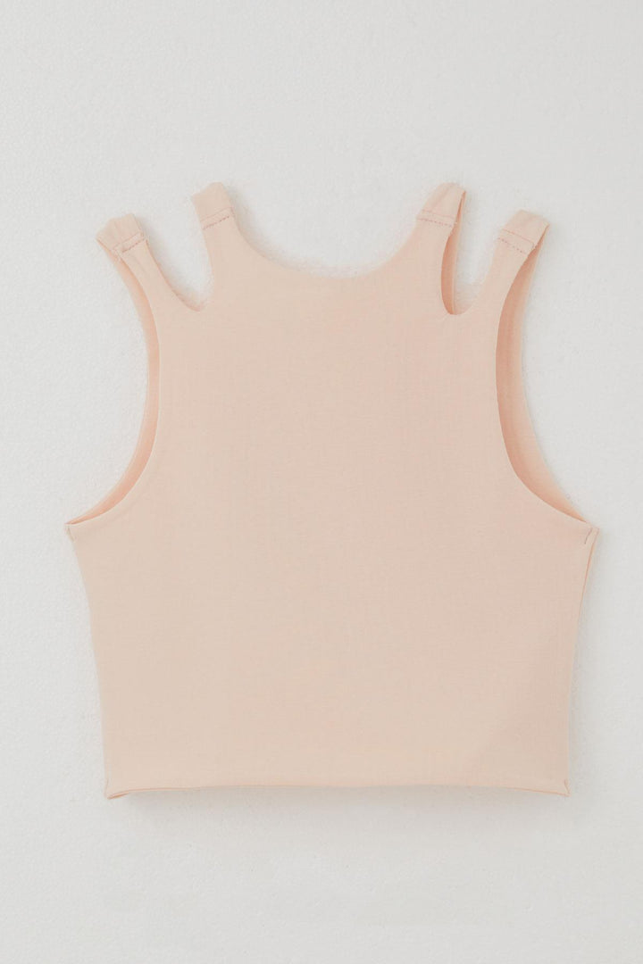 BRE Breeze Girl Child Crop Top Double Strap Shoulder Detail 96 Years, Salmon - Fairfield