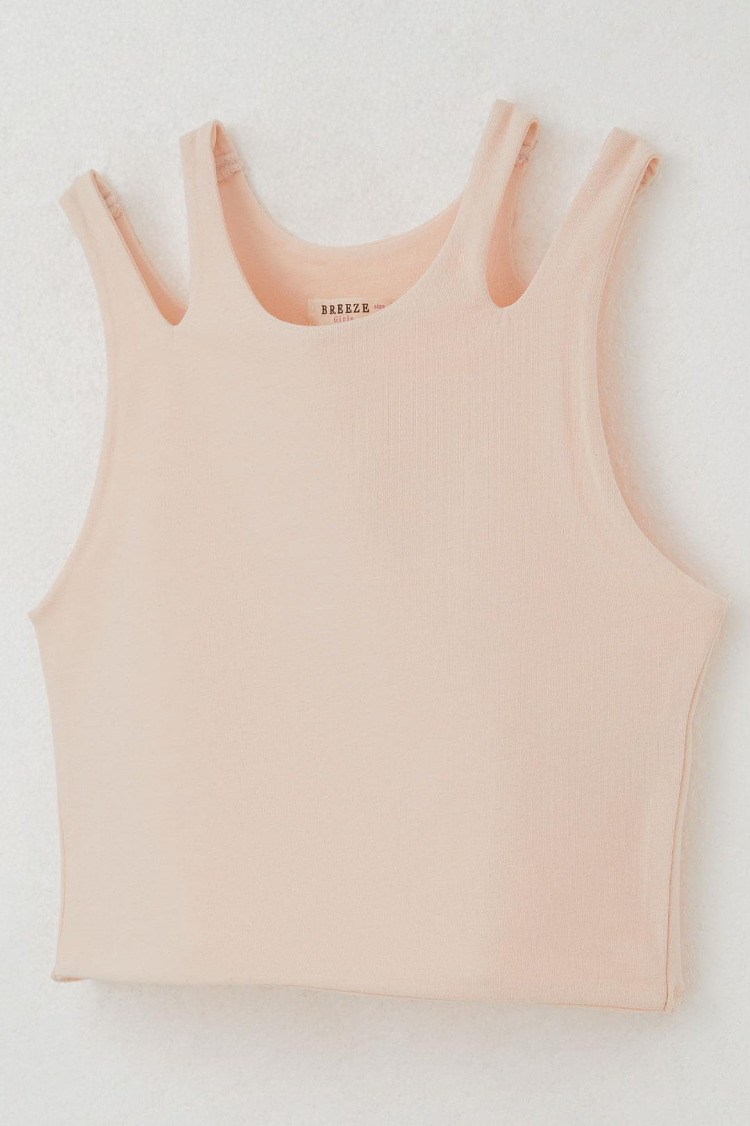BRE Breeze Girl Child Crop Top Double Strap Shoulder Detail 96 Years, Salmon - Fairfield