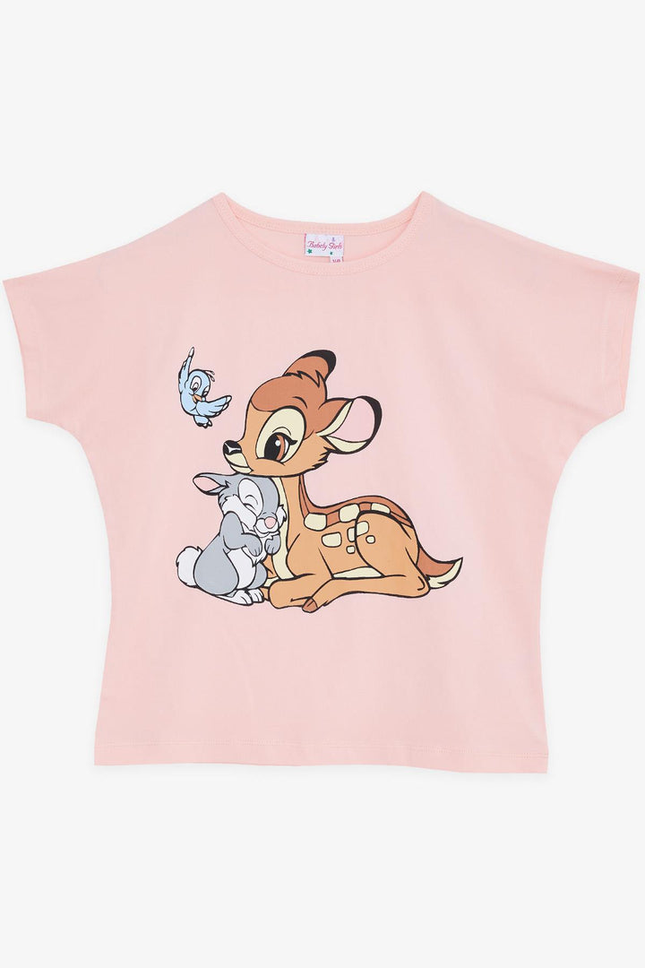 BRE Breeze Girl Child Crop T-Shirt Friendship Themed 106 Years, Salmon - Troyes